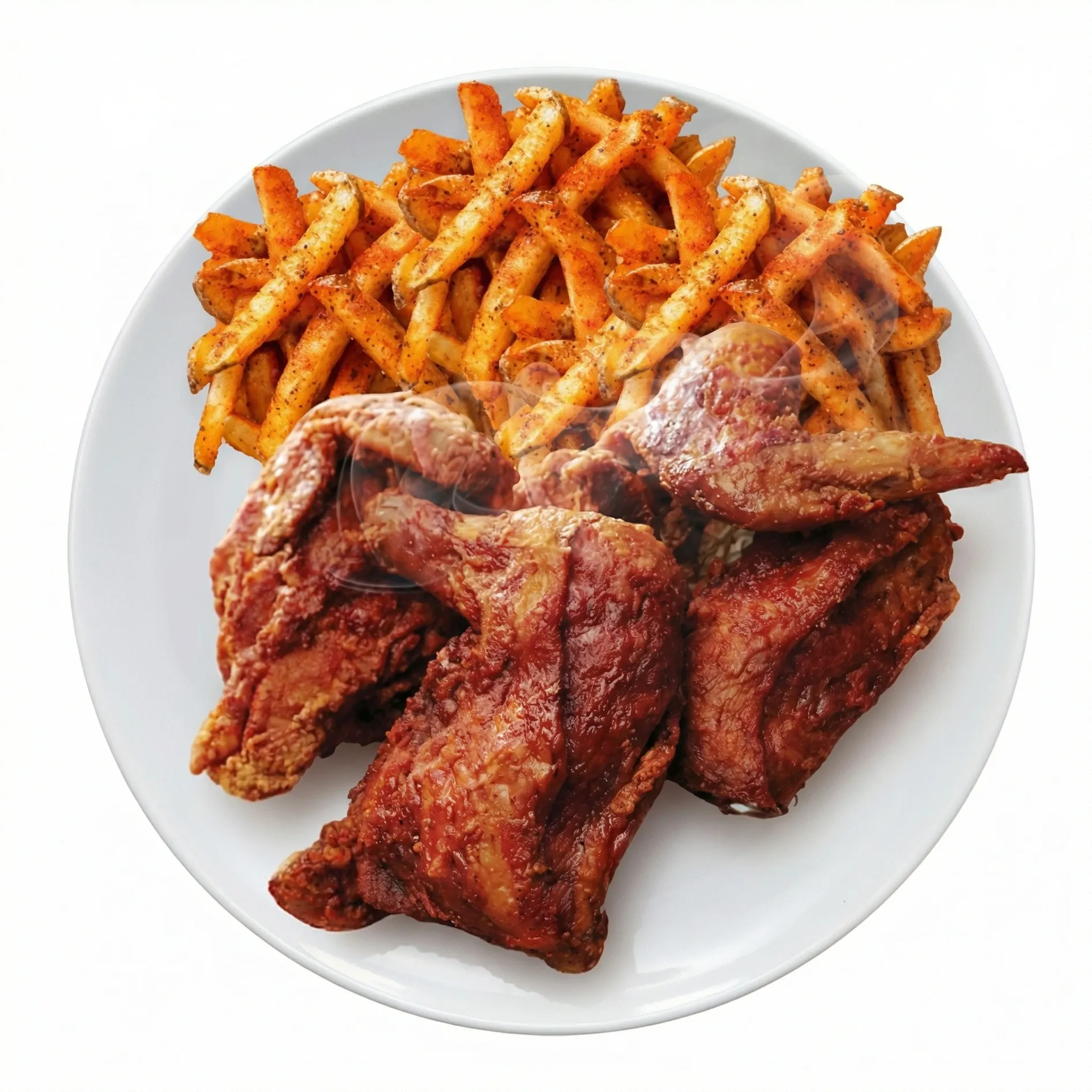 Pili Pili full chicken and large fries at Shenny's Calgary